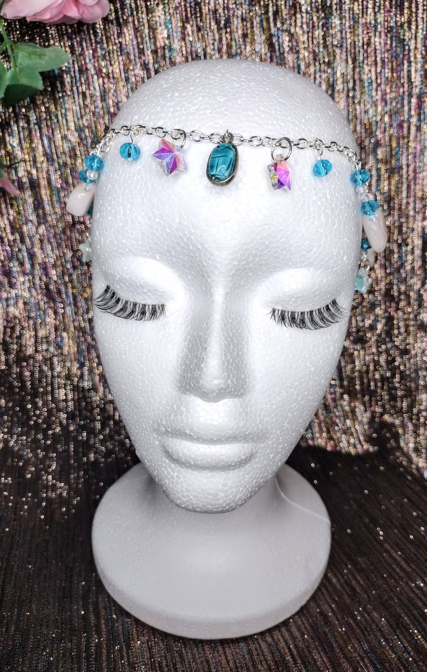 Blue Scarab Crown Tiara